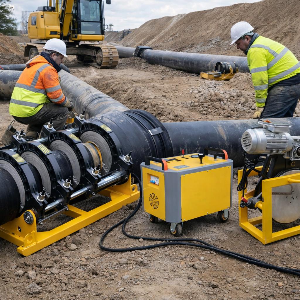Челно заваряване на PE HDPE тръби